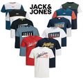  Herren Jack Jones T-Shirt kurzärmeliges Shirt Rundhalsausschnitt Freizeit Top Größe S-XXL