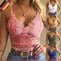 Damen Sexy Spitze Tank Top Sommer T-Shirt Trägertop  Slim Oberteile Trägershirt