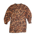 Sandro Paris Kleid Orange Animal Print Langarm Knielang Damen UK 12