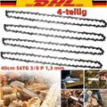 4X Sägekette 40cm 56TG 3/8 P 1,3 mm für Bosch Makita Aldi Stihl Dolmar DHL