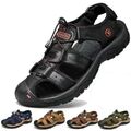 Herren Outdoor Sandale Leder Freizeit Schuhe Trekkingsandalen Summer Größe 2024