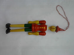 Figur Holz Gliederpuppe Pinocchio Anhänger 21 cm Weihnachtsbaumanhänger