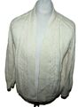 HERREN MIT WOLLE CREME ZOPF ARAN UMHANG STRICK JACKE  EHER GR M DIRTY