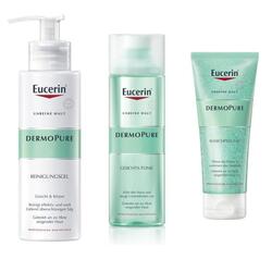 EUCERIN Dermopure Reinigungsgel 200ml plus Tonic 200ml plus Waschpeeling 100ml