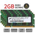 Für Micron 8GB 4x 2GB/ 1GB PC2-5300S DDR2 667MHz 200PIN SODIMM Notebook Speicher