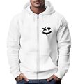 Herren Sweatjacke mit Kapuze Print Drippy Smile Zip-Hoodie Männer Fashion