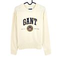 GANT Beige Crest Shield Rundhals Pullover GRÖSSE S