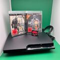 Sony Playstation 3 PS3 Slim Set Konsole 160GB CECH-2504A + 2 Spiele USK18