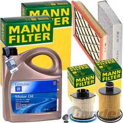 MANN INSPEKTIONSPAKET+5L ORIGINAL 5W30 MOTORÖL passend für OPEL ASTRA J 1.3 CDTI