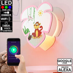 Smart Home RGB LED Hänge Decken Leuchte Alexa Google App Kinder Lampe DIMMBAR