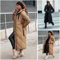 Damen Winterjacke Steppjacke Mantel Wintermantel mit Kapuze DSTREET S M L XL