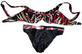 Naturana Frauen Bademode Damen Bügel-Bikini schwarz-rot-grau Cup C Gr. 40