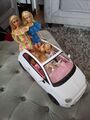 barbie fiat 500 auto Und 4 Barbie Puppen