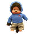 Monchhichi Monchichi Affen Junge Pullover Hose Blau Braun Stofftier Plüsch 20cm