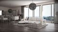 Ledersofa mit Ottomane Design Couch Luxus Ecksofa FLORENZ L Form Relaxfunktion