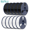 10X SUNLU PLA+ PETG PLA ABS Filament 3D Drucker 1.75mm 1KG Spule Schwarz Weiß