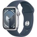 Apple Watch Series 9 Sportarmband M/L  41 mm Aluminium GPS Smartwatch sturmblau