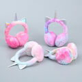 Plüsch Ohrenschützer Verlaufsfarbe Einhorn Earmuffs Winter Ohrwärmer Ohrschützer