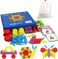 Kinder Geometrische Formen HolzPuzzles - Montessori Spielzeug Puzzle mit 155 Pcs