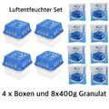 Luftentfeuchter Set 4 x Boxen mit 8x400g Granulat Raum Entfeuchter Trockner NEU