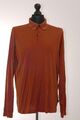 HUGO BOSS Herren Langarmshirt Longsleeve XL orange terracotta Knopf Baumwolle