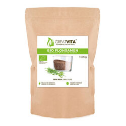 GreatVita 1kg Bio Flohsamen 99% Reinheit | ganze Floh-Samen 1000g aus Indien