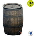 YERD Regen Tonne Holz Fass Wein Optik 120 Liter Barrik Style Tank Wasser Country