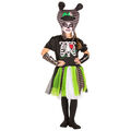 Mädchen Zombie Skelett Kostüm Karneval Fasching Halloween Girlie Kinder Kleid