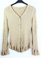 Pullover Gr. 36/38 Beige Damen Langarm Strickjacke Neu