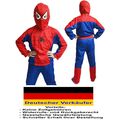 Kinder Kostüm Spiderman Rot Blau Gr. 98-128 Jungen Karneval Fasching