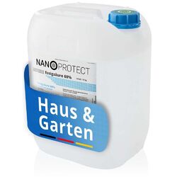 Nanoprotect Essigsäure 60% | 10 kg | Klimaneutral | Premium QualitätMultifunktionaler Reiniger für Küche, Bad und Garten