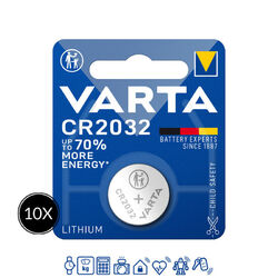 10 x Varta CR 2032 3V Batterie Lithium Knopfzelle 6032 DL2032 im Blister 220mAh