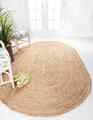 Area Teppich Natur Jute Oval Handgeflochten Bauernhaus Jute Rustikal Look Tep...