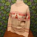 Rosa Lama Bommel Anthropologie warmer Wollmix Pullover Gr. M