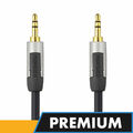 Premium Klinkenkabel 3,5mm AUX Audio Smartphone Tablet Auto vergoldet Hifi 1m 2m