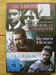 DVD  Russell Crowe - 3-Movie-Set    Gladiator  Robin Hood     NEU + VERSCHWEISST