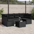 Gartenmöbel Sofa Garnitur Lounge Sitzgruppe 7-tlg. Schwarz Poly Rattan vidaXL