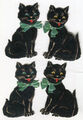 Oblaten scrap die cut chromo schwarze Katzen L&B  6 cm