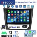 DAB+ Android13 Autoradio Bluetooth 2+64G GPS For Mercedes E/CLS-Klasse W211 W219