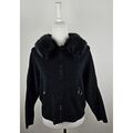 Beauty Women Damen Jacke Gr. S M 36 38 Kunstpelz abnehmbar schwarz silber Herbst