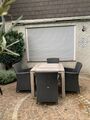 Forza Barga Polyrattan-Gartenstühle Set 4-teilig schwarz/anthrazit 