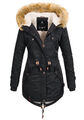 Navahoo warme Damen Winter Jacke Teddyfell Winterjacke Parka Mantel B399