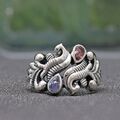 Dezember Geburtsstein: Tansanit Sterlingsilber antiker Ring Geschenkartikel Größe 8