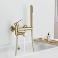 Gebürstetes Gold Badewannenarmatur Handbrause Badewanne Wasserhahn Wannenarmatur