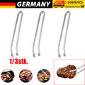 `BBQ Grillzange Drehbar 38cm Edelstahl mit Rädchen Grillwurst Wendezange Draußen