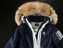 BOGNER SKIJACKE SKI JACKE STRASS DUNKELBLAU ECHTPELZ TEAM DSV 36 S 1.800€ B00078