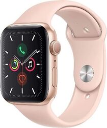 Apple Watch Series 5 44 mm Aluminiumgehäuse gold am Sportarmband sandrosa [Wi-FiStarke Gebrauchsspuren, aber voll funktionstüchtig