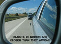 2x OBJECTS IN MIRROR ARE CLOSER THAN THEY APPEAR  Fun Aufkleber 