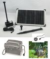 20W Solarpumpe Akku Batterie Solar Pumpenset Teichpumpe Bachlaufpumpe Solarmodul