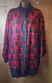 Vintage Hand to Hand Designs Strick Cardigan, grau/rote Schleifen, Gr.XL, Made in Britain